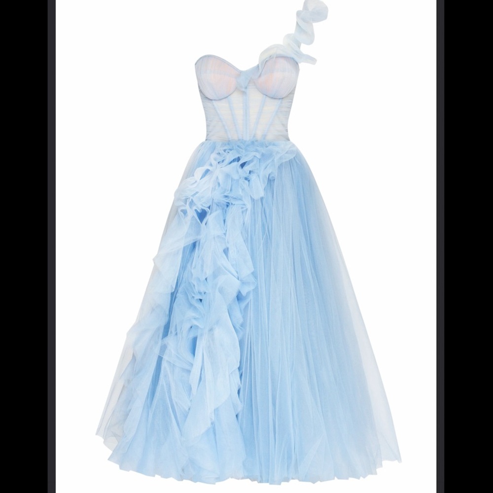 Milla One Shoulder Midi Tulle Dress - Picture 6 of 13